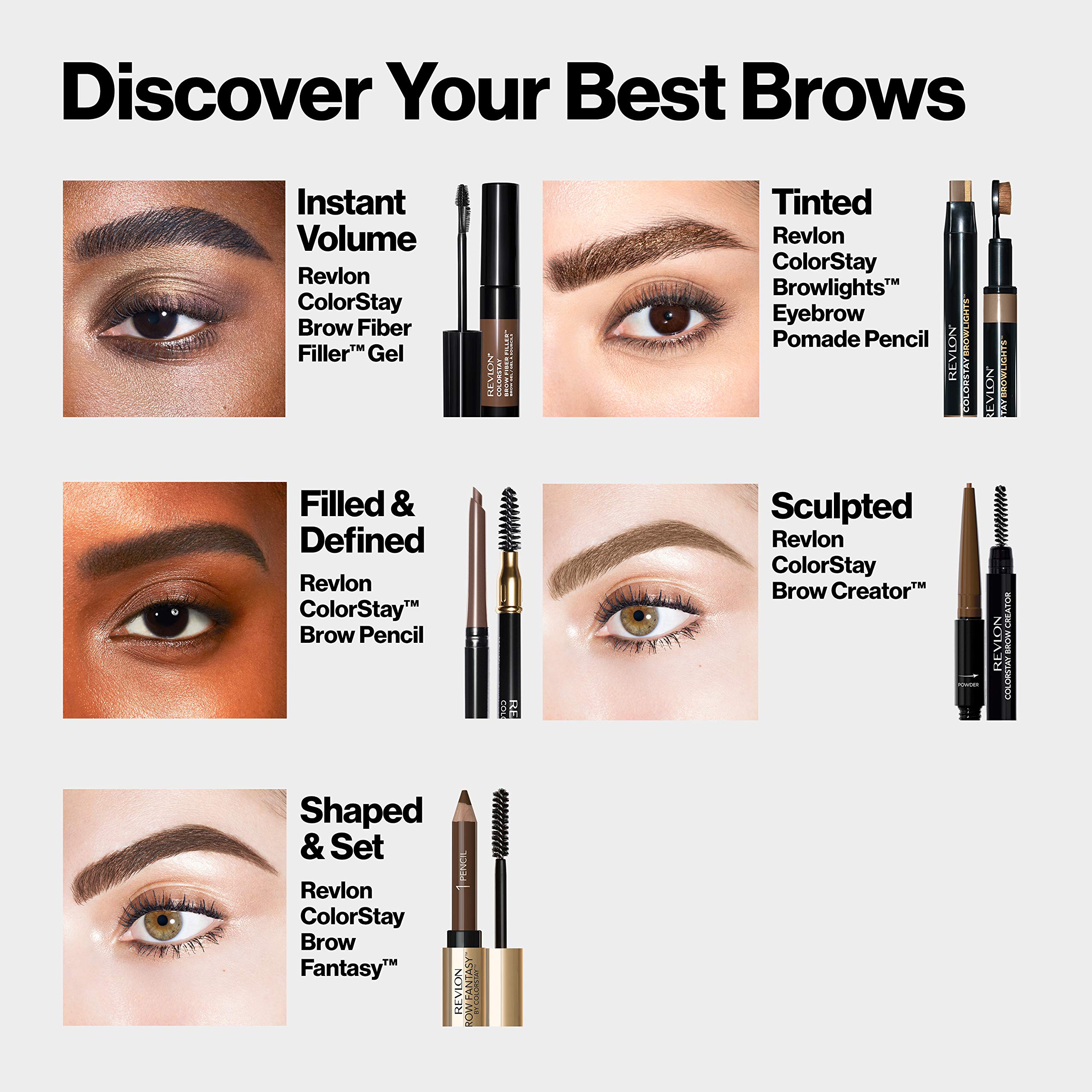Revlon Eyebrow Gel & Pencil, ColorStay Brow Fantasy 2-in-1 Eye Makeup, Longwearing with Precision Tip, 104 Dark Blonde, 0.04 Oz