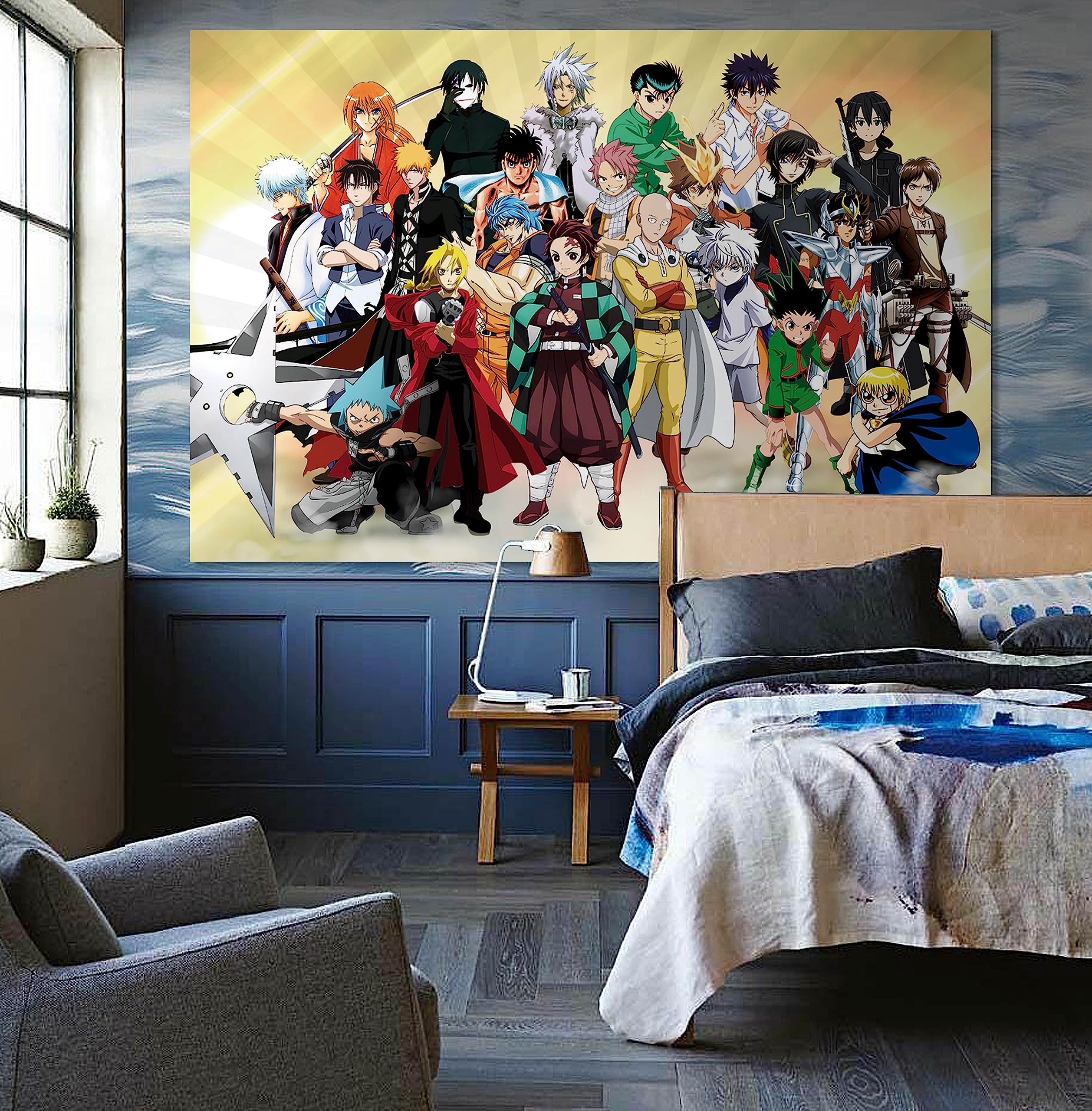 Mua Feyigy Anime Tapestry Room Decor Backdrop Cartoon Poster Wall ...