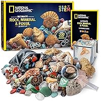 Rock Collection Box for Kids – 200 Piece Gemstones and Crystals Set Includes Geodes and Real Fossils, Rocks and Minerals Science Kit for Kids, A Geology Gift for Boys and Girls