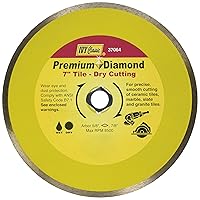 37064 Premium 7-Inch Dry and Wet Tile Cutting Continuous Rim Diamond Blade with 7/8-5/8-Inch Diamond Arbor, 1/Card