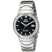gino franco Men's 981BK Marina Round Stainless Steel Bracelet Watch