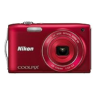 Nikon COOLPIX S3300 16 MP Digital Camera with 6x Zoom NIKKOR Glass Lens and 2.7-inch LCD (Red)