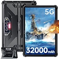 OUKITEL RT7 Rugged Tablet Android 13, 5G - 32000mAh Battery Waterproof Tablet, 33W Fast Charging, 24GB+256GB Tablet PC, 10.1