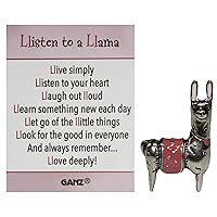 Ganz Listen to a Llama Inspirational Zinc Pocket Charm w/Story Card