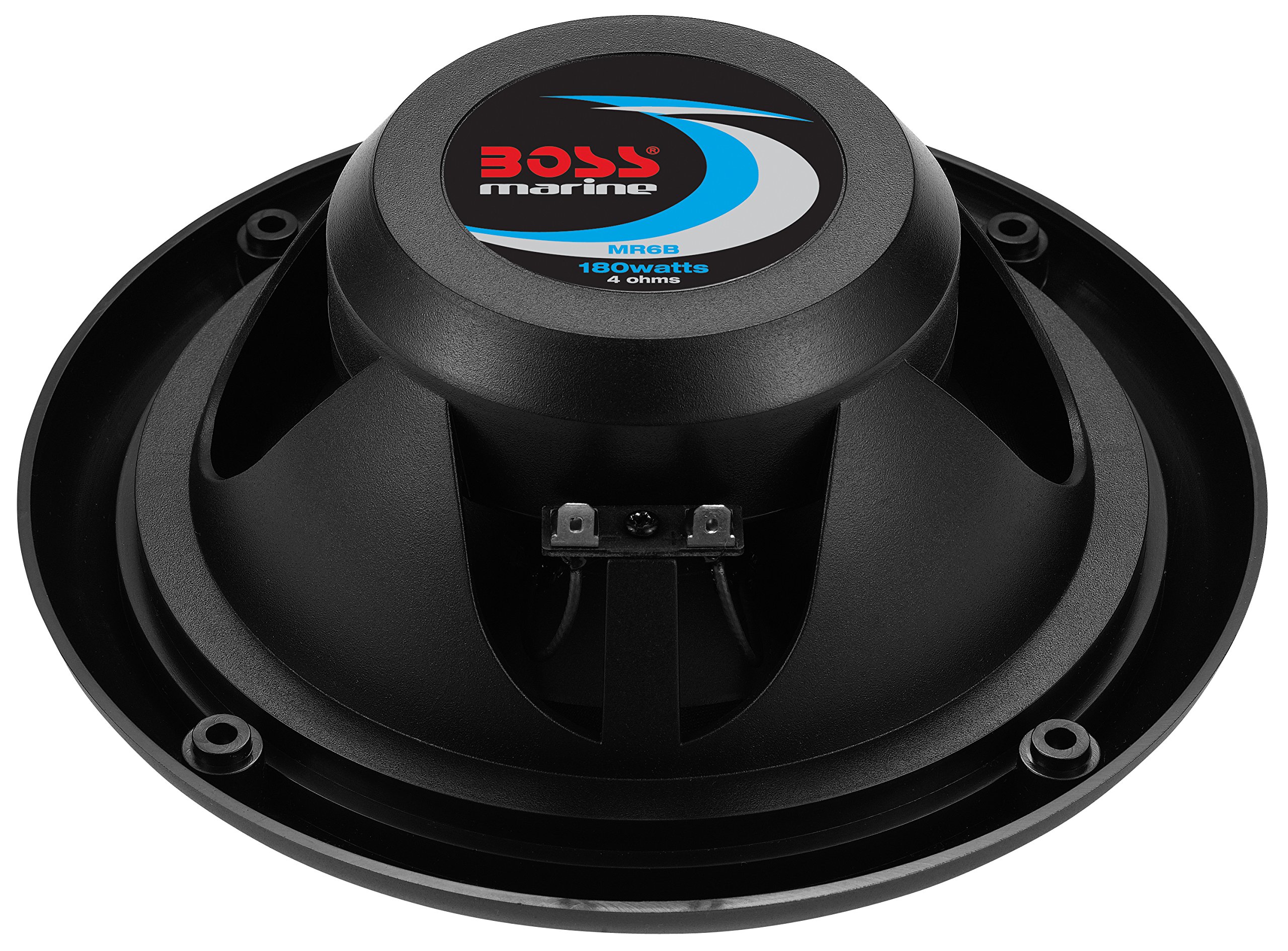 BOSS Audio Systems MR6B 6.5 inch Marine Stereo Boat Speakers - 180 Watts (pair), 2 Way, Full Range, Tweeters, Coaxial, Weatherproof, Sold in Pairs