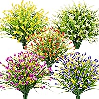 Ouddy Decor 20 Bundles Artificial Flowers for Outdoors, Fake Calla Lily Flowers UV Resistant Faux Greenery Artificial Plants Outdoor for Spring Summer Garden Porch Window Box Wedding Decor, Multicolor