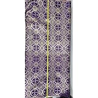 Ad Fabric, Liturgical Brocade,Church Gorgeous Cross Acetate Taffeta Brocade Fabric Cross Brocade Purple/Gold 60