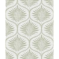 NuWallpaper NUS3621 Primitive Leaves Peel & Stick Wallpaper, Green