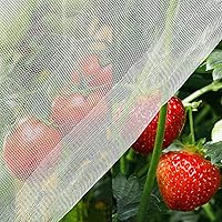Unves 10x12ft Garden Netting, Mesh Mosquito Netting, Row Covers Bird Netting Barrier Screen Protect Fruits Crops, White Plant Netting Garden Covers for Raised Beds