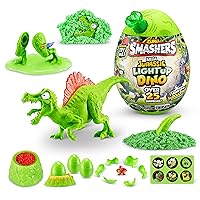 Smashers Mega Jurassic Light Up Dino Egg (Spinosaurus) by ZURU Collectible Egg with Over 25 Surprises, Volcano Slime, Fossil Toy, Dinosaur Toys, T-Rex Toy for Boys and Kids