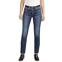 Silver Jeans Co. Women's Elyse Mid Rise Comfort Fit Straight Leg Jeans