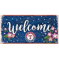 Fan Creations MLB Texas Rangers Unisex Texas Rangers Welcome Floral Sign, Team Color, 6 x 12