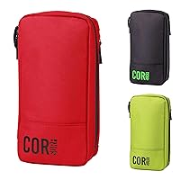 COR Surf Compact Toiletry Travel Bag Hanging, Premium Mens and Women Dopp Kit for Travel | Waterproof with 4 Separate Compartments and Waterproof Zippers (Red)