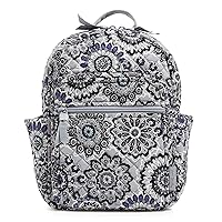 Vera Bradley Women's Cotton Small Backpack, Tranquil Medallion - Recycled Cotton, One Size