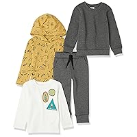 Amazon Essentials Boys and Toddlers' Long-Sleeve Outfit Set, Pack of 4