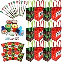 TINYMILLS Ninja Themed Party Favor Bags Treat Bags with Handles Candy Bags for Birthday Party, 12 Pack