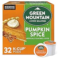 Green Mountain Coffee Roasters Pumpkin Spice, Single-Serve Keurig K-Cup Pods, Flavored Light Roast Coffee Pods, 32 Count