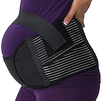 NEOTech Care Maternity Pregnancy Support Belt / Brace - Back, Abdomen, Belly Band (Charcoal color, M)