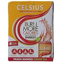Peach Mango Green Tea, Functional Essential Energy Drink, 12 Fl Oz - 4 Pack