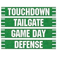 Beistle Football Street Signs Cutouts, 4 by 24-Inch, Green/White (54674)