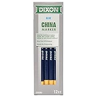 Dixon Industrial Phano Peel-Off China Marker Pencils, Blue, 12-Pack (00080)