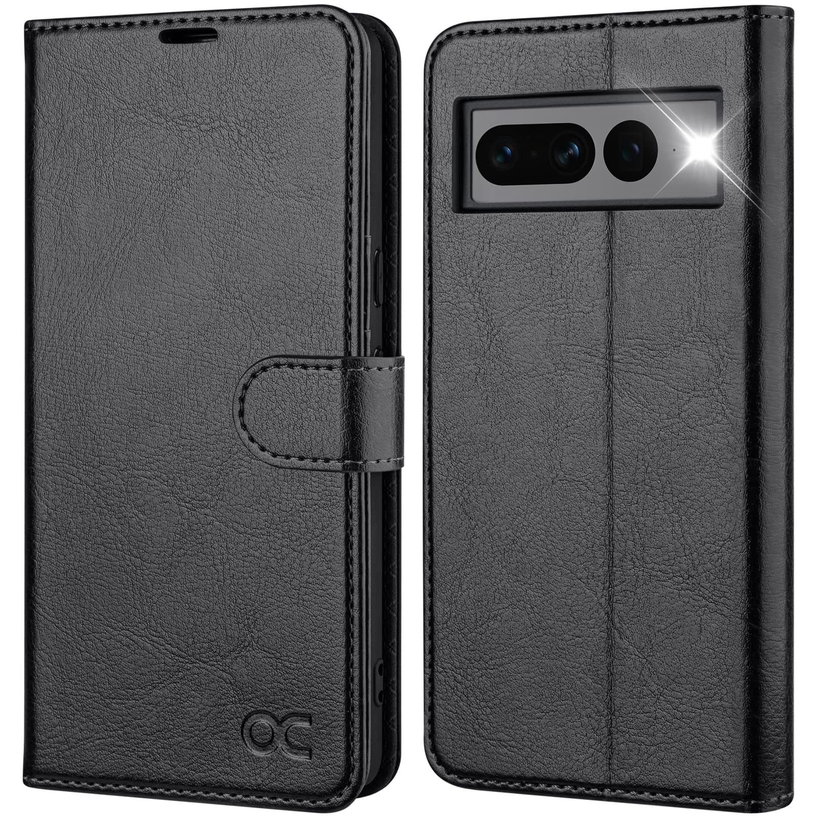OCASE Compatible with Google Pixel 7 Pro 5G Wallet Case PU Leather Flip Folio Case with Card Holders RFID Blocking Kickstand [Shockproof TPU Inner Shell] Phone Cover 6.7 Inch 2022 (Black)