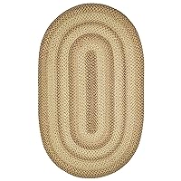 Homespice 27x45 Brown Oval Braided Rug. Cookie Dough Brown Jute Oval Rug. Uses- Entryway Rugs, Kitchen Rugs, Bathroom Rugs. Reversible, Rustic, Country, Primitive, Farmhouse Decor Rug