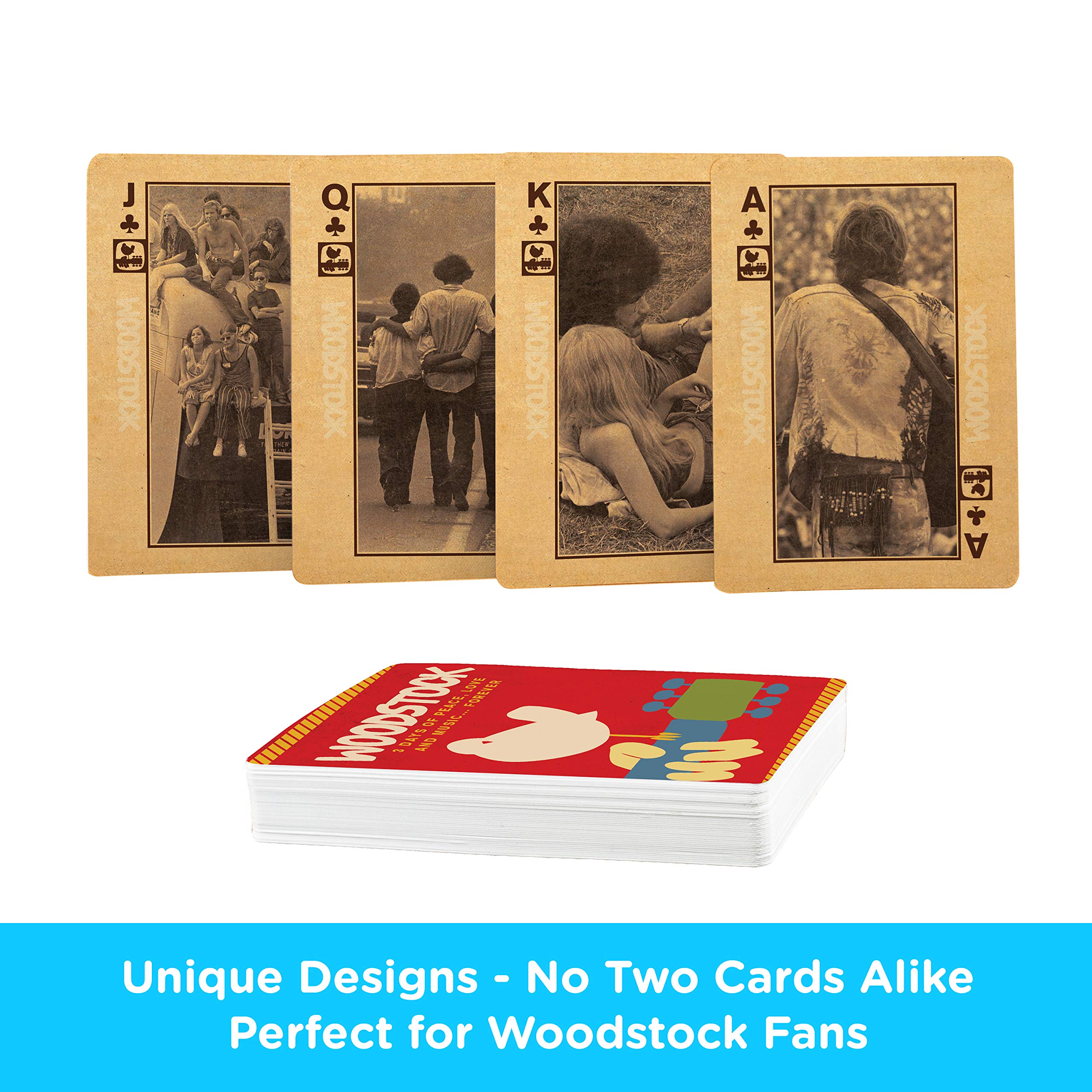 AQUARIUS Woodstock Playing Cards - Woodstock Themed Deck of Cards for Your Favorite Card Games - Officially Licensed Woodstock Merchandise & Collectible Gift