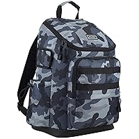 FUEL Cargo Travel Backpack with Multi-Pocket High Capacity Top-Loader Entry, Black Midnight Blue Camo