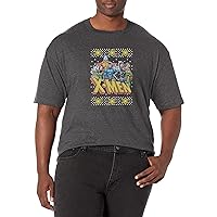 Marvel Big & Tall Classic X Group Sweater Men's Tops Short Sleeve Tee Shirt