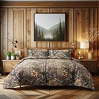 Realtree Xtra Camo King Comforter Set 3 Piece Polycotton Rustic Farmhouse Bedding with 2 Pillow Shams – Hunting Cabin Lodge Bed Set Prefect for Camouflage Bedroom - (94