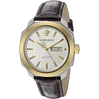 Versace Men's VQI020015 DYLOS AUTOMATIC DAY Analog Display Swiss Automatic Brown Watch