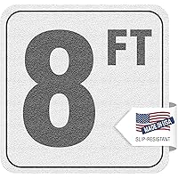 8FT Pool Depth Markers, 6x6 Inches Vinyl Pool Stickers, Swimming Pool Number Markers, Pool Safety Signage, Adhesive Pool Depth Markers Stickers for Decks, Made in USA