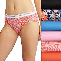 Hanes Womens Originals Hipster Panties, Breathable Stretch Cotton Underwear, Assorted, 6-Pack