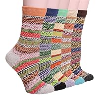 YQHMT Wool Socks for Women Gifts Winter Warm Thick Thermal Vintage Knit Soft Crew Socks Stocking Stuffers, Christmas Gift