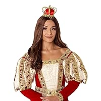 Party Supplies Unisex-Adults Mini Queen Crown, Gold, Standard, Multi
