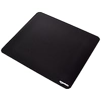 Amazon Basics Large Square Computer Mouse Pad, Cloth and Rubberized Base, Black