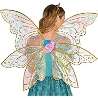 amscan Adult Mythical Glitter Gold Fairy Wings, Multicolor, One Size