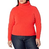 KENDALL + KYLIE Women's Plus Size Turtle Neck Rib Sweater