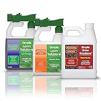 Seeding Bundle 3-18-18 High Phosphorus/Potassium Lawn Food (32 Ounce), Root Hume Humic Formula (32 Ounce), and Lawn Energizer (32 Ounce) Nitrogen and Iron for a Deeper Green Lawn - Simple Lawn So