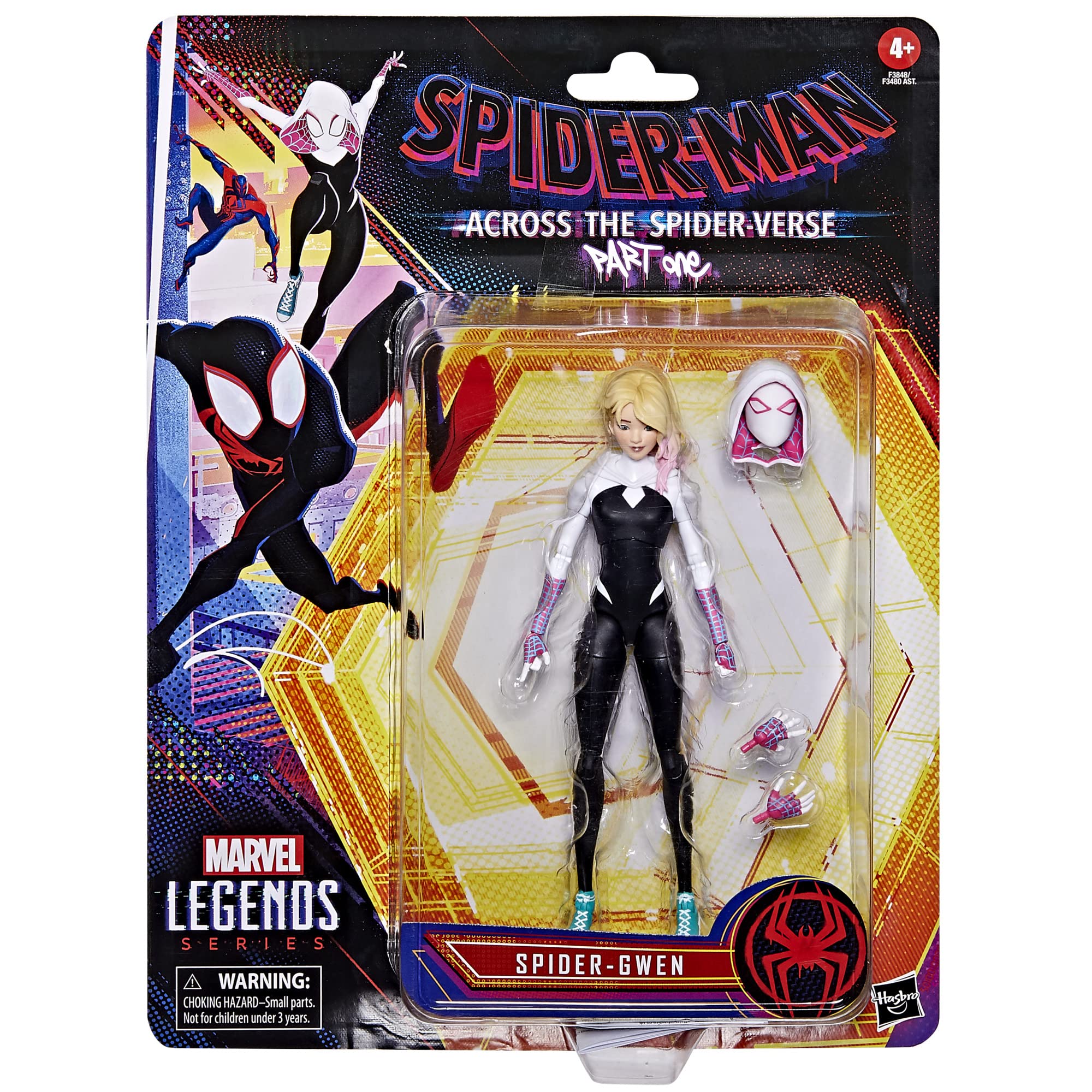 Spider-Man Marvel Legends Series Across The Spider-Verse Spider-Gwen 6-inch Action Figure Toy, 4 Accessories