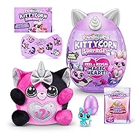 Rainbocorns Kittycorn Surprise Series 2 (Calico Cat) by ZURU, Collectible Plush Stuffed Animal, Surprise Egg, Sticker Pack, Slime, Ages 3+ for Girls, Children