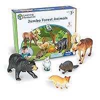 Learning Resources Jumbo Forest Animals - 5 Pieces, Ages 3+ Pretend Play Animals for Toddlers, Preschool Learning Toys, Kids Play Animal Figures, Zoo Animals