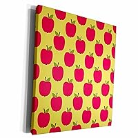 3dRose Simple Red Apple Pattern On A Yellow Background - Museum Grade Canvas Wrap (cw-370249-1)