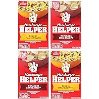 Hamburger Helper Variety Bundle: (2) Cheesy Hashbrowns 5.5oz and (2) Potatoes Stroganoff 5.0oz (4 Pack Total)