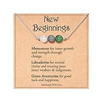 Jeka New Beginning Good Luck Congratulations Gift for Women Healing Crystal Necklace for Best Friends Daughter Mom Sister