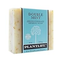 Plantlife Double Mint Bar Soap - Moisturizing and Soothing Soap for Your Skin - Hand Crafted Using Plant-Based Ingredients - Made in California 4oz Bar