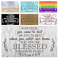 Custom Family Name Personalized Doormat When You Enter Our Home May You Be Blessed Door Mat Rubber Non-Slip Entrance Rug Home Decor Indoor Floor Mat 30 x 18 Inches, 3/16 Thickness