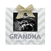 Pearhead Grandma Pregnancy Announcement Sonogram Picture Frame, Ultrasound Photo Frame for New Grandparents, Ideal Pregnancy Reveal Keepsake for Grandmothers, 4x5 Photo Insert, Chevron Gray