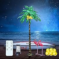 Lighted Palm Tree with Coconuts 9FT 368 LED Artificial Palm Tree Lights for Decoration Outdoor and Indoors Summer Holiday Tiki Bar Christmas Patio Pool